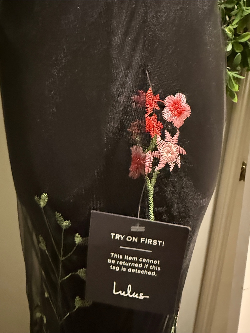 NWT-Soiree Blossom Black Floral Embroidered Mermaid Maxi Dress - Picture 10 of 16